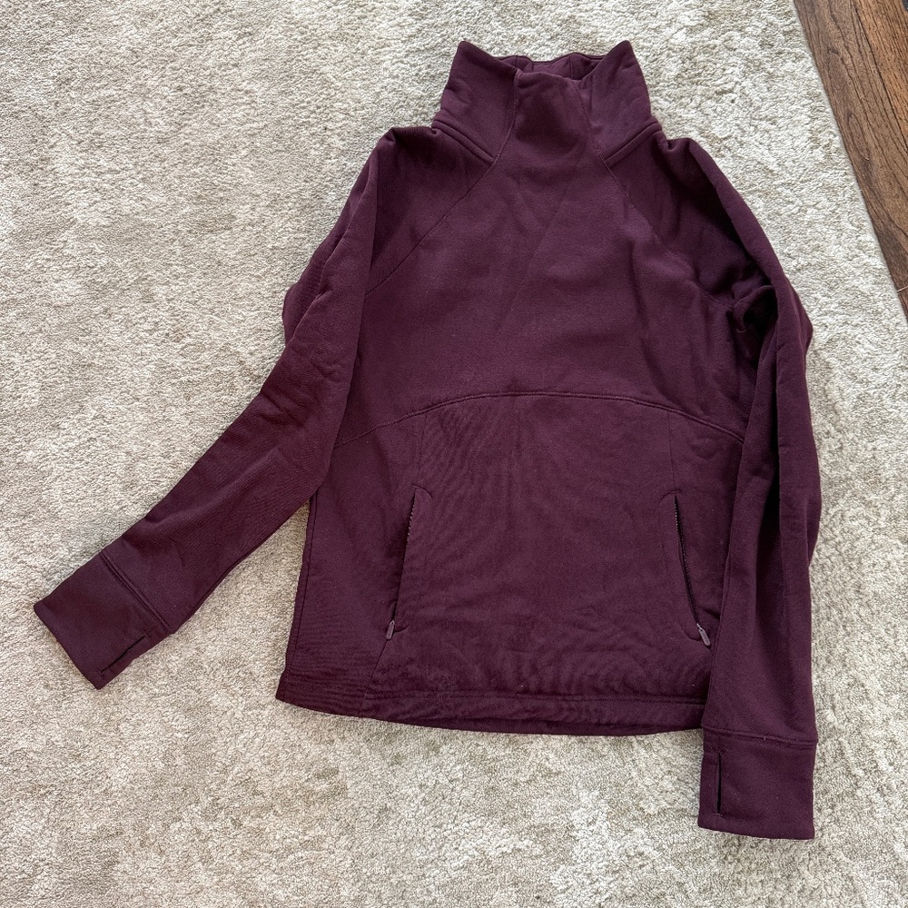 Athleta Altitude Polartec Funnel Neck Sweatshirt in Spiced Cabernet